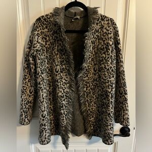 Neiman Marcus 100% Cashmere Leopard Print Open Cardigan. Women's Size S/M. #9141